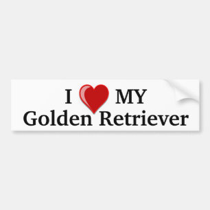 I Liebe (Herz) mein goldener Retriever-Hund Autoaufkleber