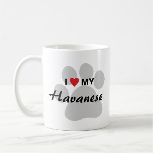 I Liebe (Herz) mein Havanese Pawprint Tasse