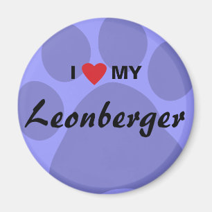 I Liebe (Herz) mein Leonberger Pawprint Magnet
