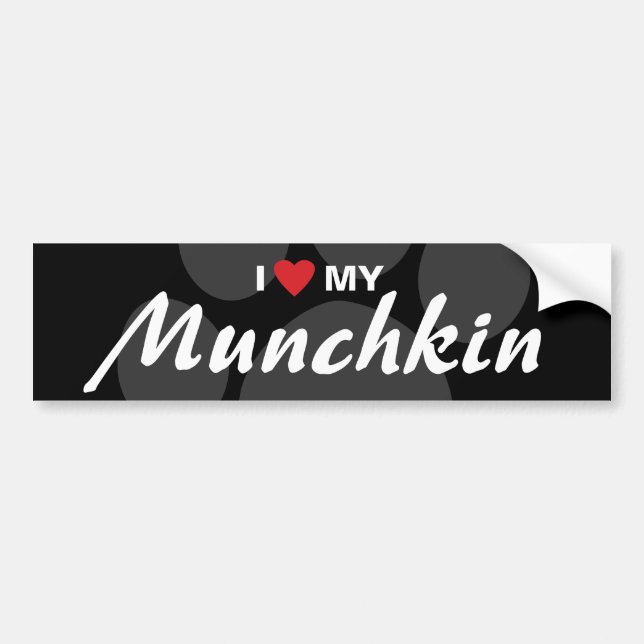 I Liebe (Herz) mein Munchkin Autoaufkleber (Vorne)