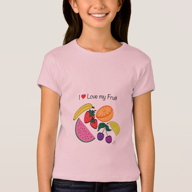 I Liebe (Herz) Mein Obst... Niedlich T-Shirt (Vorderseite)