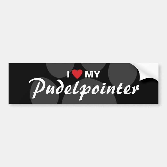 I Liebe (Herz) mein Pudelpointer Autoaufkleber (Vorne)