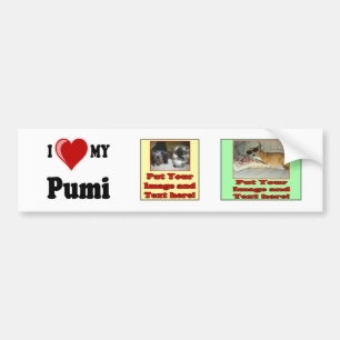 I Liebe (Herz) mein Pumi Hund Autoaufkleber