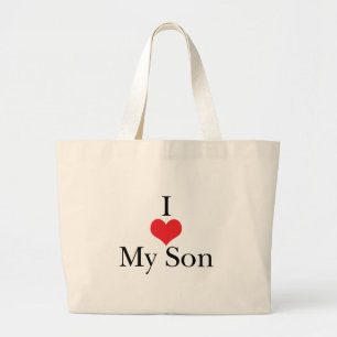 I Liebe (Herz) mein Sohn Jumbo Stoffbeutel