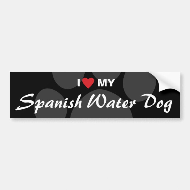 I Liebe (Herz) mein spanischer Wasser-Hund Autoaufkleber (Vorne)