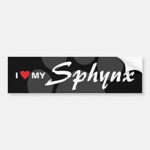 I Liebe (Herz) mein Sphynx Autoaufkleber