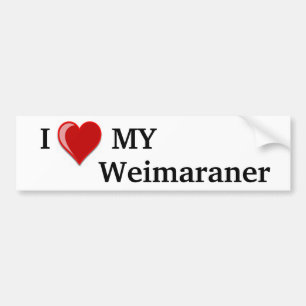 I Liebe (Herz) mein Weimaraner Hund Autoaufkleber