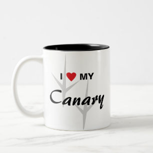 I Liebe (Herz) mein zitronengelber Zweifarbige Tasse