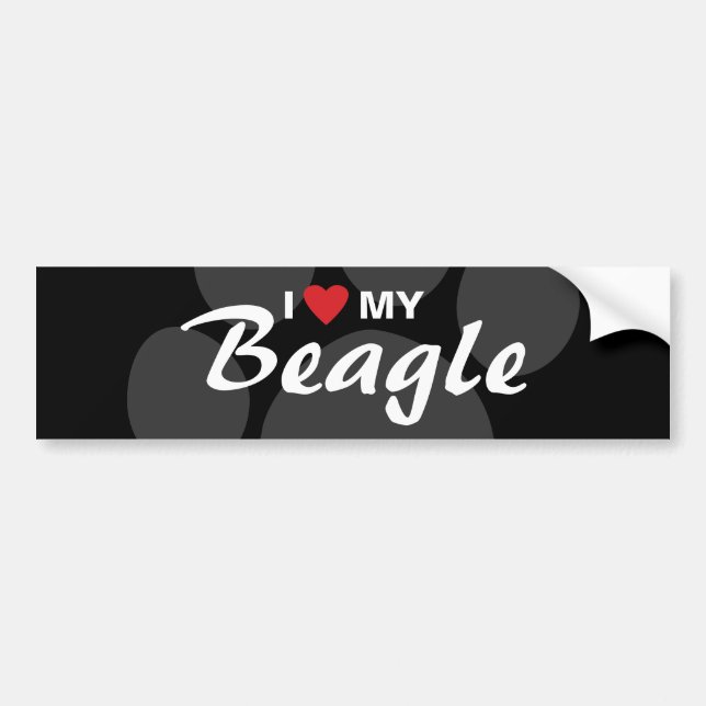 I Liebe (Herz) meine Beagle-Zucht Autoaufkleber (Vorne)