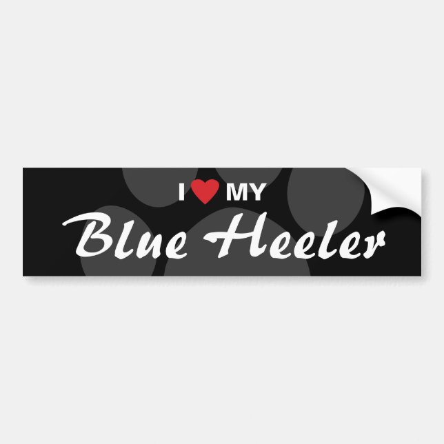I Liebe (Herz) meine blaue Heeler Zucht Autoaufkleber (Vorne)
