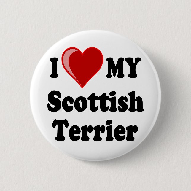 I Liebe (Herz) meine schottischen Button (Vorderseite)