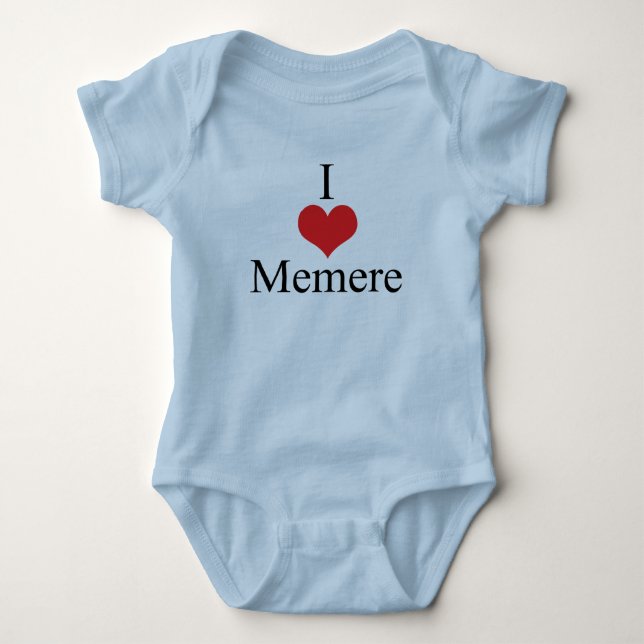 I Liebe (Herz) Memere Baby Strampler (Vorderseite)