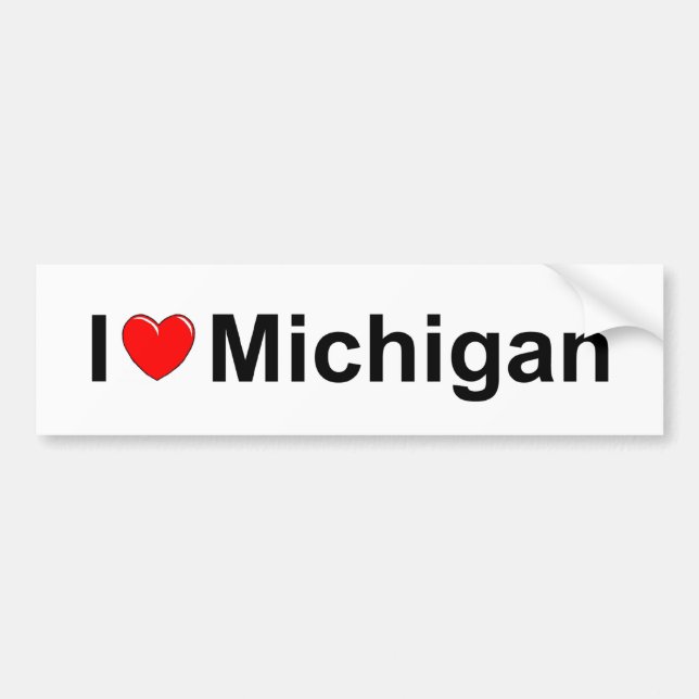 I Liebe (Herz) Michigan Autoaufkleber (Vorne)