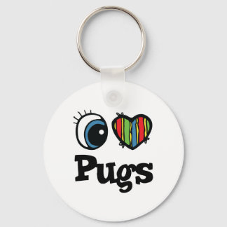 I Liebe (Herz) Möpsen Schlüsselanhänger