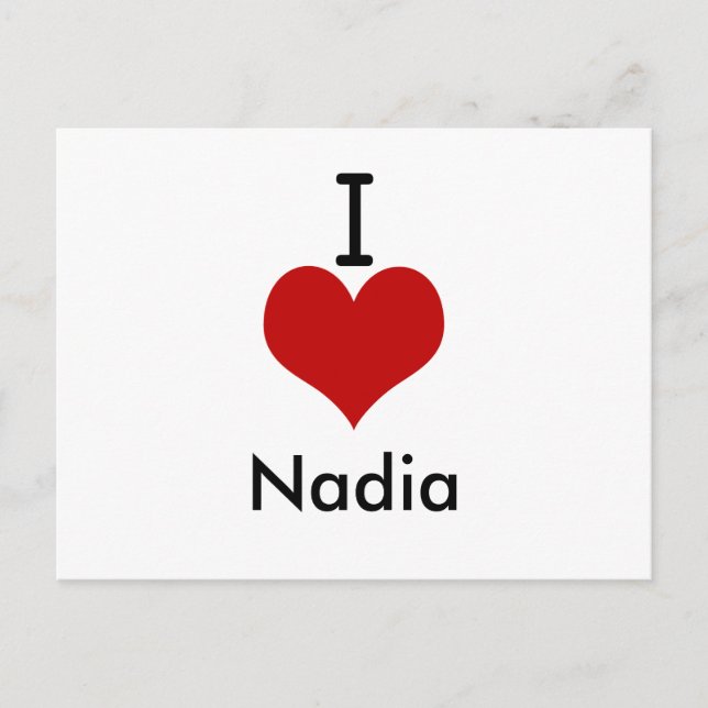 I Liebe (Herz) Nadia Postkarte (Vorderseite)