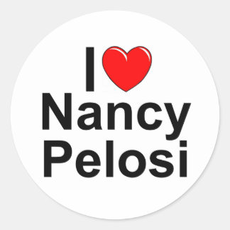 I Liebe (Herz) Nancy Pelosi Runder Aufkleber
