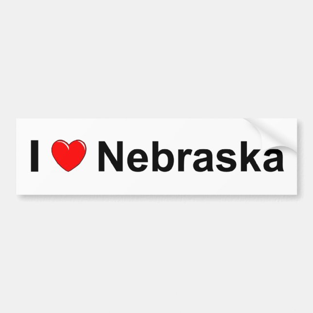 I Liebe (Herz) Nebraska Autoaufkleber (Vorne)