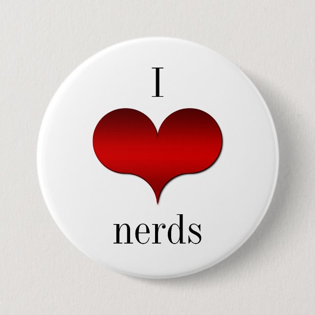 I Liebe (Herz) Nerd Schaltfläche Button (Vorderseite)