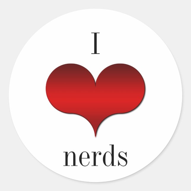 I Liebe (Herz) Nerd Stickers (Vorderseite)