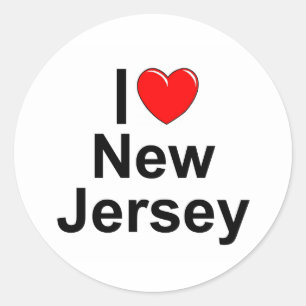 I Liebe (Herz) New Jersey Runder Aufkleber
