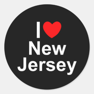 I Liebe (Herz) New-Jersey Runder Aufkleber