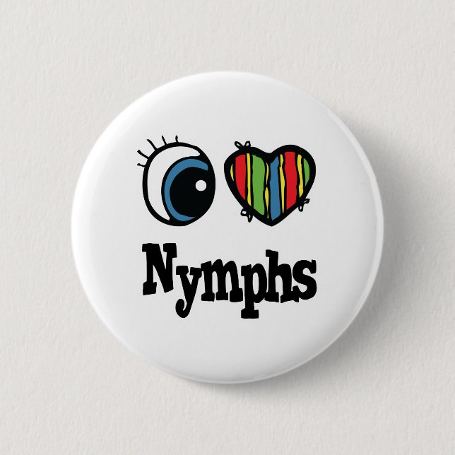 I Liebe (Herz) Nymphen Button (Vorderseite)