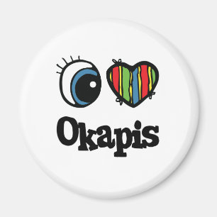 I Liebe (Herz) Okapis Magnet