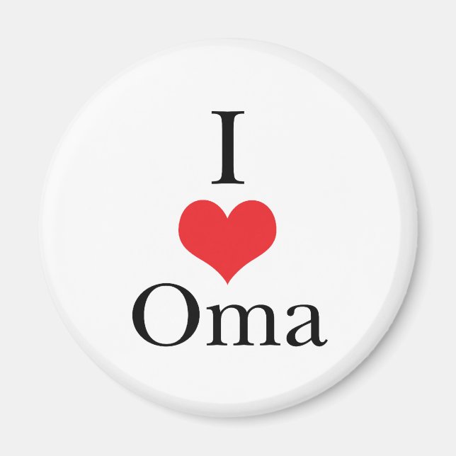 I Liebe (Herz) Oma Magnet (Vorne)