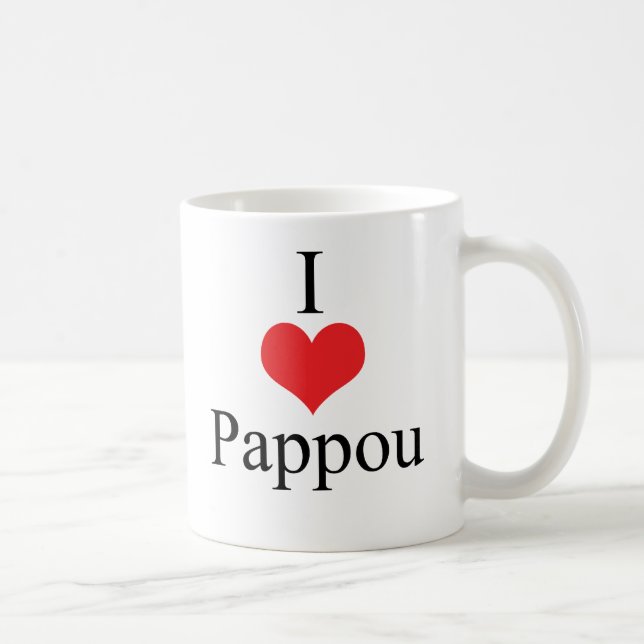 I Liebe (Herz) Pappou Tasse (Rechts)