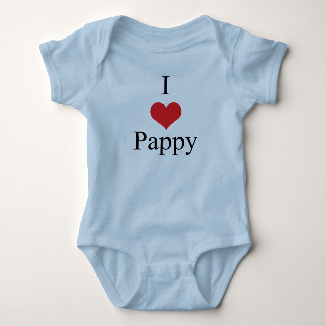 I Liebe (Herz) Pappy Baby Strampler (Vorderseite)