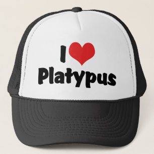 I Liebe Herz Platypus Truckerkappe