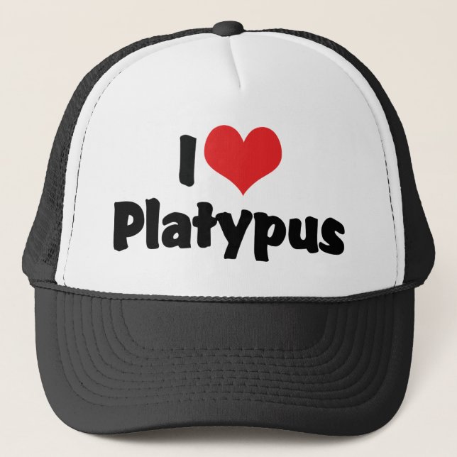 I Liebe Herz Platypus Truckerkappe (Vorderseite)