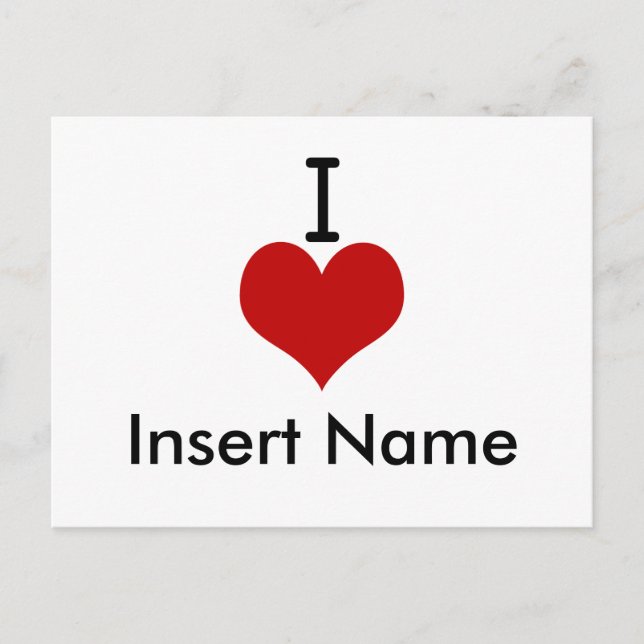 I Liebe (Herz) Postkarte (Vorderseite)