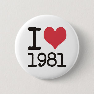 I Liebe-Herz-Produkte 1981 u. Entwürfe! Button