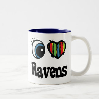 I Liebe (Herz) Ravens Zweifarbige Tasse
