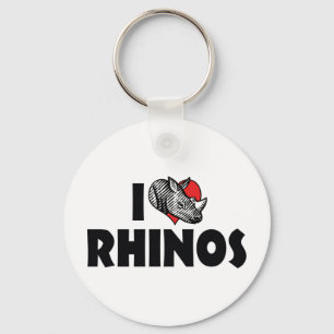 I Liebe Herz Rhinos - Rhinoceros Lover Schlüsselanhänger
