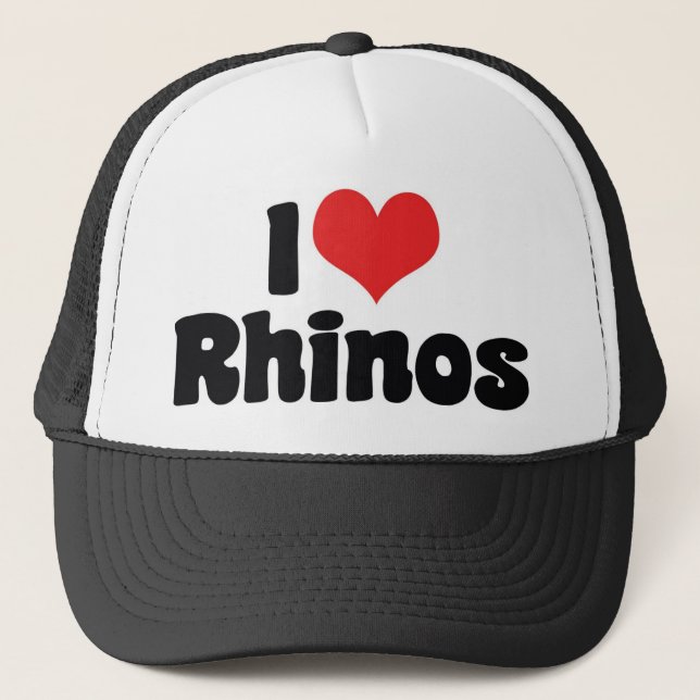 I Liebe Herz Rhinos - Rhinoceros Lover Truckerkappe (Vorderseite)