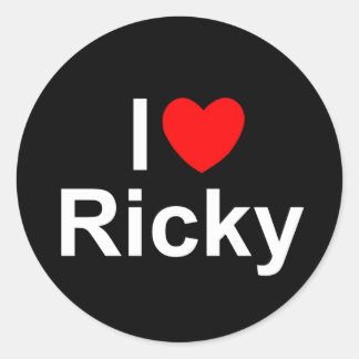 I Liebe (Herz) Ricky Runder Aufkleber