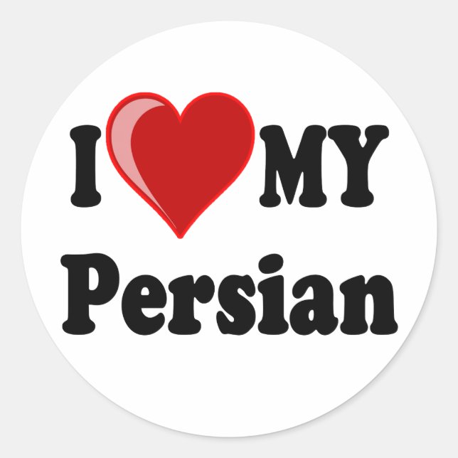 I Liebe (Herz) Runder Aufkleber (Vorderseite)