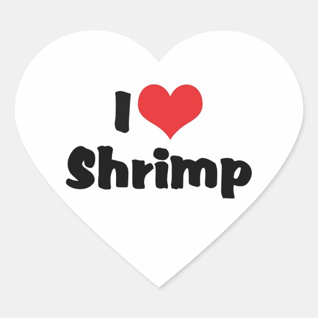 I Liebe Herz Shrimp - Seefutter Lover Herz-Aufkleber (Vorderseite)