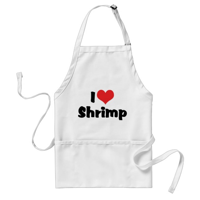 I Liebe Herz Shrimp - Seefutter Lover Schürze (Vorne)