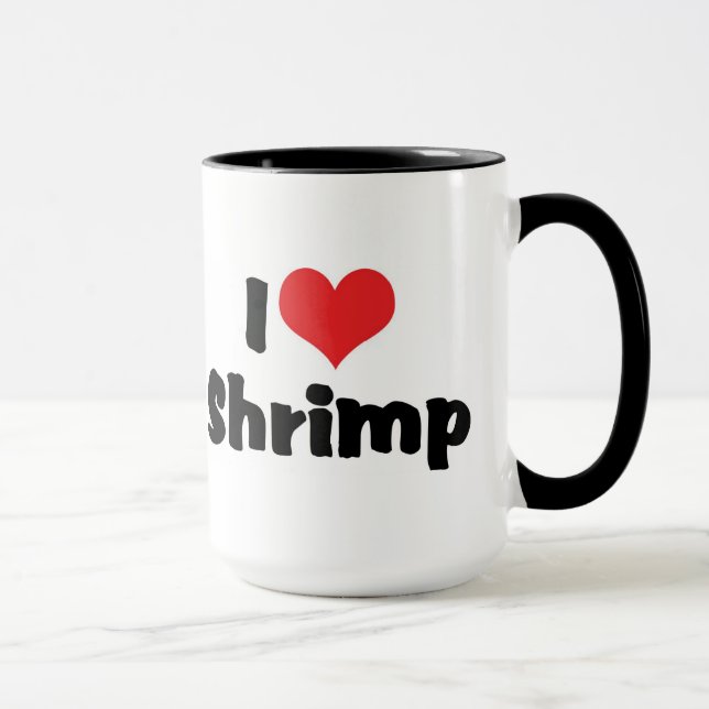 I Liebe Herz Shrimp - Seefutter Lover Tasse (Rechts)