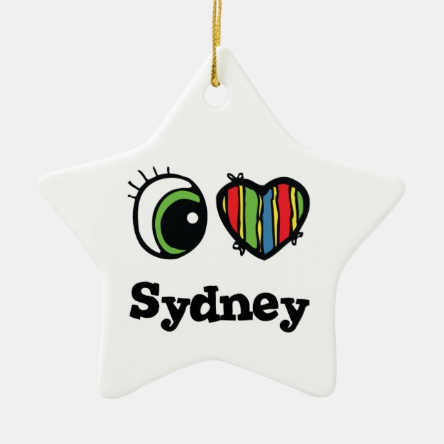 I Liebe (Herz) Sydney Keramikornament (Vorne)