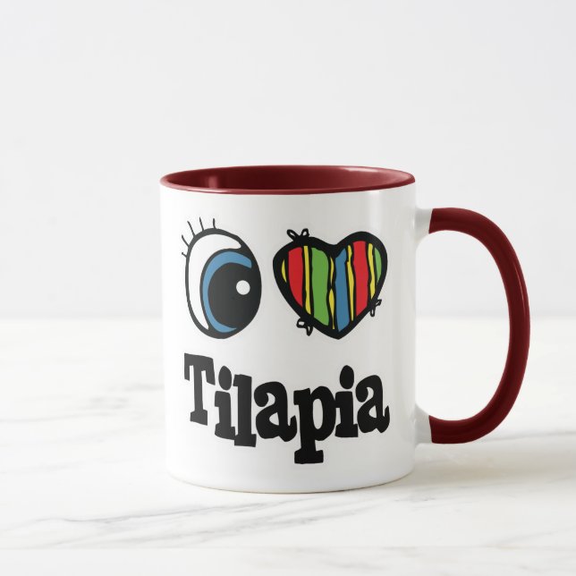 I Liebe (Herz) Tilapia Tasse (Rechts)