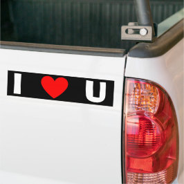 I LIEBE "HERZ U" AUTOAUFKLEBER