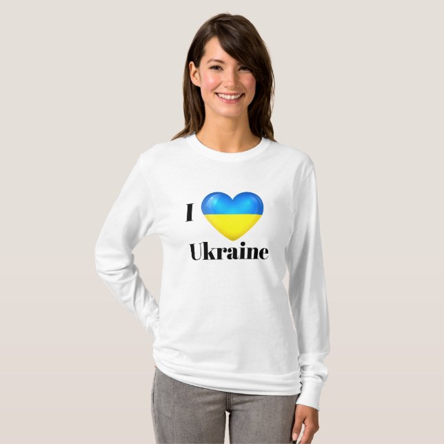 I Liebe-Herz-Ukraine-Flaggen-Shirt T-Shirt (Vorne ganz)