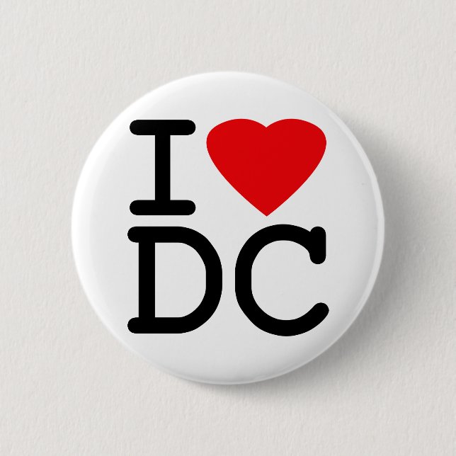 I Liebe-Herz-Washington DC-Bezirk von Kolumbien Button (Vorderseite)