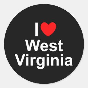 I Liebe (Herz) West Virginia Runder Aufkleber