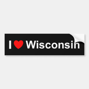 I Liebe (Herz) Wisconsin Autoaufkleber