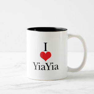 I Liebe (Herz) YiaYia Zweifarbige Tasse